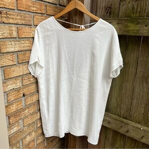 Wilfred White Double Lined Short Sleeve Blouse Oversized